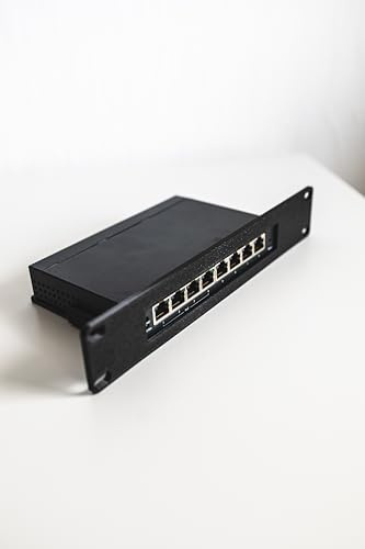Rack Mount 1U for TP-Link TL-SG105, SG108, OC200 - 19 and 10 Bracket | 3D Printed - Network Accessory for Server Racks (Grey, TP-Link TL-SG108 10)