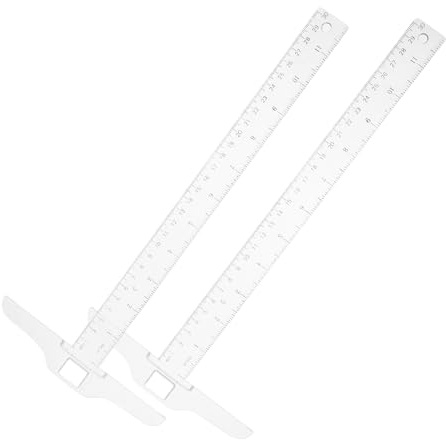 LIFKOME 2 Pezzi Righello T Doppia Scala in Plastica Righello Quadrato Metrico Resistente e Preciso Strumento Misura Doppio Lato per Disegno Tecnico Architetti Studenti e Artisti