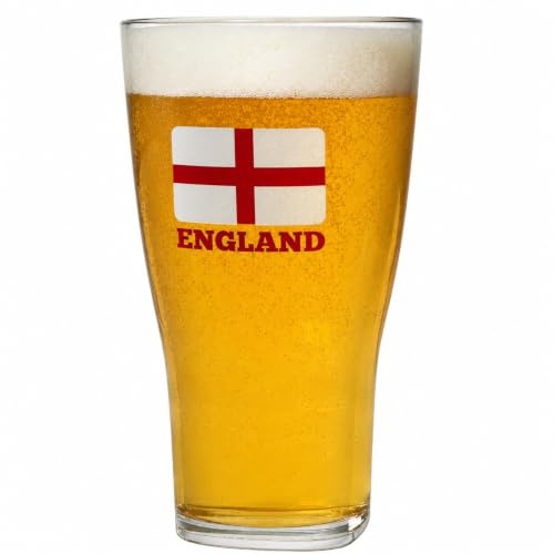 AIOS Drinkwize England Unbreakable Plastic Pint Glass – Premium Tritan™ Renew Pint Cup with England Design, BPA Free, Dishwasher Safe, for BBQs, Home, Garden, Camping & Gifts