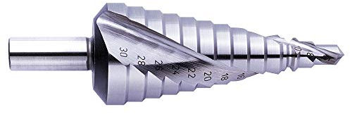 JeCo Profi Präzisions Stufenbohrer HSS blank - 6-36 mm BohrØ - Stufen, Spiralnute, Kantenbrecher und Spitze CBN-tiefgeschliffen