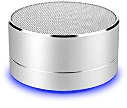 Enceinte Metal Bluetooth pour Samsung Galaxy S10e Smartphone Port USB Carte TF Auxiliaire Haut-Parleur Micro Mini (Argent)