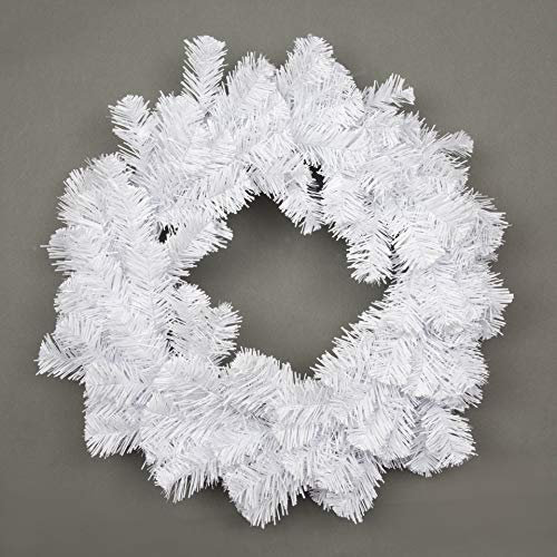 SHATCHI 55 cm Weihnachtskranz Alaskan Kiefer für Kamine Zuhause Wand Tür Treppe weiß künstlicher Weihnachtsbaum Garten Hofdekoration