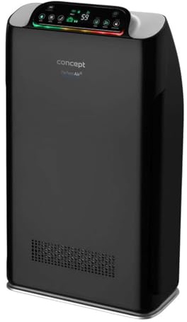 CONCEPT Hausgeräte Perfect Air SMART CA2000 - Purificatore d'aria 320 m3/h, filtro HEPA-13, filtro antipolvere ionizzatore, filtro al carbone 99,9% app mobile, colore: Nero