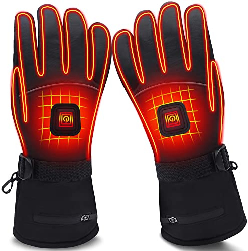 IFWATER Heated Gloves for Men & Women - Rechargeable Electric Powered Winter Warmers - Touchscreen, Waterproof - Heating Gloves for Hunting, Hiking, Motorcycle, Skiing