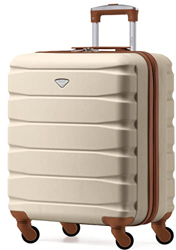 Flight Knight Valigie Rigide in ABS Leggere a 4 Ruote - Bagaglio a Mano Da Cabina Approvato per Compagnie Aeree Come British Airways E Dimensioni Massime per Easyjet Borsa Da Cabina Grande 56x45x25cm