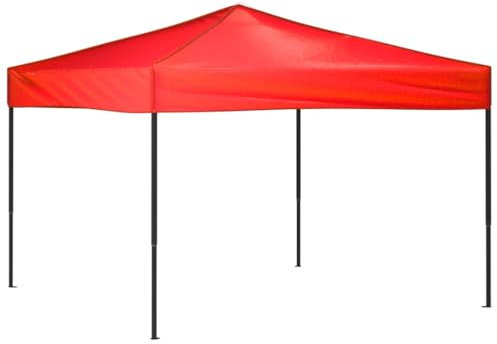 vidaXL Folding Party Tent Outdoor Garden Camping Gazebo Pavilion Marquee Canopy Shelter Foldable Pop up Tent Canopy Gazebo Red 3x3 m