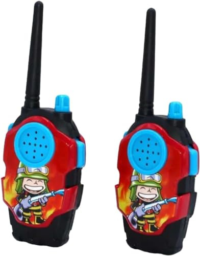 SDMAX 2pc Plastic Walkie Talkie Toys for Kids,2 Way Radio Toy for Boys,Girls, Battery Operated Toy Interphone for Outside Adventures, Camping, Hiking (Pack of 2)