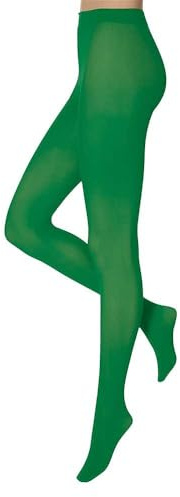 krautwear Dam flickor strumpbyxor 60 denier karneval karneval sport neonfärger, Mörkgrön, L-XL
