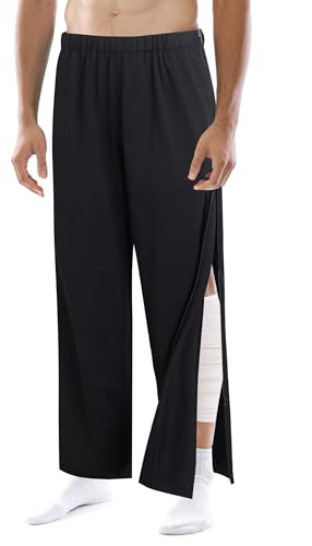 Zufuny Pantalon con Cremallera Hombre Femenino, Pantalones para Rehabilitacion, Pantalón con Cremallera Lateral, Pantalon Chandal Hombre Apertura Lateral