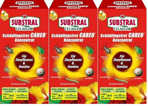 3 X 250 ml Schädlingsfrei Careo Konzentrat für Zierpflanzen & Gemüse