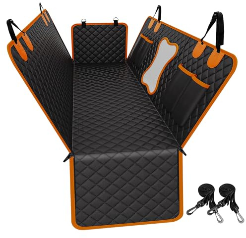 ShopMiey Dog Hammock for Car Back Seats with Side Protection and Mesh Visual Window, Durable Waterproof and Scratch Proof Pet Seat Cover for Cars/SUV/Trucks