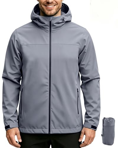 ACCNUO Veste Imperméable Homme Imperméable et légère Veste de pluie pour homme veste de pluie pour le cyclisme, la randonnée et l'escalade