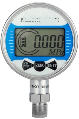 NPT1-4 Barometer Oil Pressure Gauge Stainless Steel Diaphragm SUS304 316L LCD Display Gas Liquid Fuel Pressure Gauge(-60KPa-60KPa)