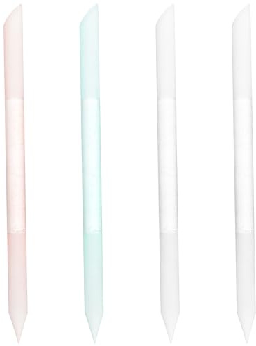 EXCEART Empujadores de Cutículas de Vidrio 4 Unidades Transparentes, Rosa y Azul Claro, Doble Punta para Limpiar y Empujar Cutículas, Herramienta de Manicura Precisa para Salón y Uso