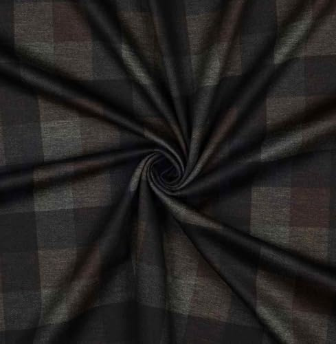 Jacquard Stretch Stoff in Karo, als Meterware zum Nähen, 50 cm