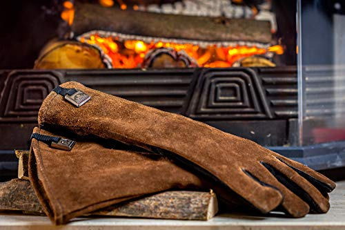HANSA Personalisierte Grill-Lederhandschuhe, hitzebeständig, 1 Paar Handschuhe für Extreme Hitze, echtes Leder, Grillhandschuhe, Grillhandschuhe, Grillhandschuhe, Handschuhe, Kamin-Handschuhe