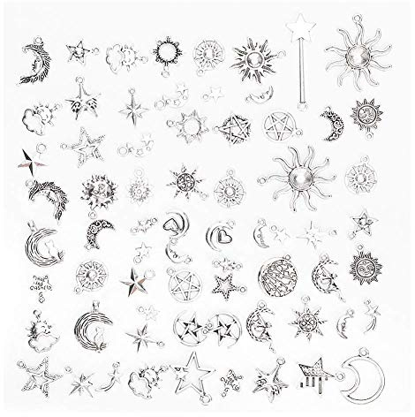 70 Stücke Vintage Bronze Anhänger Schlüsselanhänger Gemischte Charms Silber Schmuckanhänger zum Basteln, DIY Halskette Armband Anhänger für Schmuckherstellung
