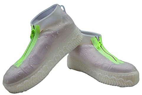Nicoone Impermeabile Riutilizzabili Copriscarpe, Copriscarpe Antiscivolo con Suola Antiscivolo Rinforzata,1 Paio di Copriscarpe in Silicone Anti-Scivolo Protezioni per Scarpe da Esterno con Cerniera