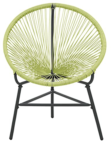 Tidyard Gartenstuhl Acapulco Gartensessel, Garten-Sitzgruppe, Lounge-Set aus Polyrattan, Innen- und Außenbereich, Grün