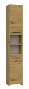 ADGO Badhochschrank 30x30x170cm, Hochschrank, Schmales Badezimmerregal, Badezimmer Regal Schrank für Bad Badregal, Badmöbel, Aufklappbare Schränke, Eng, Freistehend (S30, Artisan Eiche)