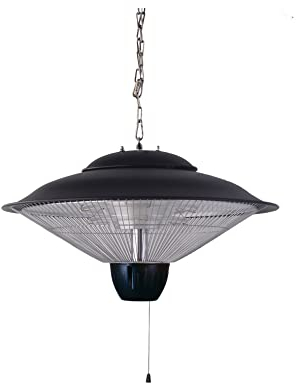 HOME It® Hängender Heizstrahler Infrarot Decke – 1500W Infrarotstrahler Terrasse mit 2 Heizstufen (750W/1500W), Spritzwassergeschützt (IP34), Hochwertige Verarbeitung, Ideal für Balkon & Outdoor