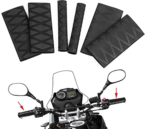 Housse de poignée de Moto thermorétractable antidérapante, Facile à résoudre Le vieillissement des Mains collantes, Compatible avec la poignée Ducati Honda Yamaha (Texture maillée)