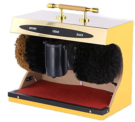 YANYUESHOP Shoe Polisher Automatic Induction,Machine for Public Occasions Applied to Electric Shoe Polisher Hotel Lobby Home Shoe Shiner Electric Shoe Brush Shoe Machine (H) (Gold)