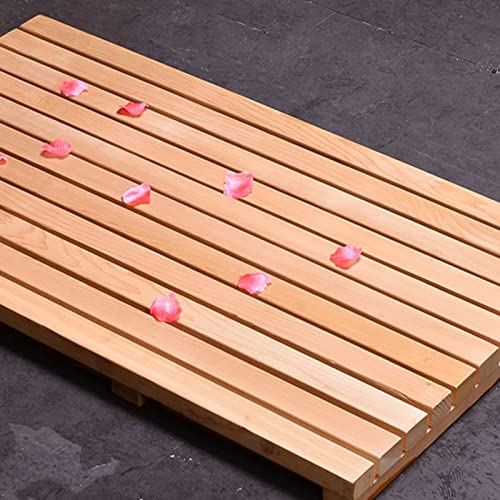 Bad-Duschmatte, Badezimmer-Bodenmatte, Bambusmatte mit rutschfesten Gummifüßen, Bambus-Badematte, Holz-Badematte oder Fußmatte, Spa, Badewanne, Dusche, Badezimmer-Dekoration (30 x 30 cm/11,8 x 11,8