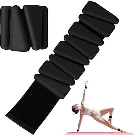 Set di 2 pesi da polso regolabili in silicone per donne e uomini, pesi indossabili per caviglia/polso, adatti per yoga, danza, pilates, esercizi in piscina e jogging, 0,9 kg
