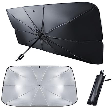 Parasole Auto ad Ombrello Pieghevole per Parabrezza Anteriore Interno Protezione Solare Protezione raggi UV Universale
