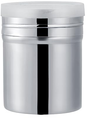 Coctelera de Polvo de Cacao de Acero Inoxidable, Plumero de Azúcar en Polvo con Tapa para Harina y Contenedor de Tamiz de Azúcar Glaseado para Glaseado de Chocolate (S)