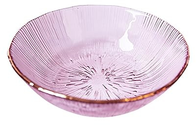 soulnioi Glass Crystal Dipping Bowl, Gold Inlay Seasoning Plate, Mini Snack Dessert Bowls, Small Soy Sauce Dish for Home Wedding Party - Pink