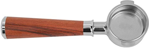 Porte-filtre à Poignée en Bois, Manche en Bois Lavable, Panier de 51 Mm, Porte-filtre Fond Détachable pour Machine à café à 2 Oreilles (Un Palissandre de Siam)