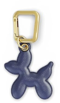 UNTAGS - Ballon-Hund-Charme - Leder-Effekt-Material - Gold Metall Karabinerhaken enthalten - Blau