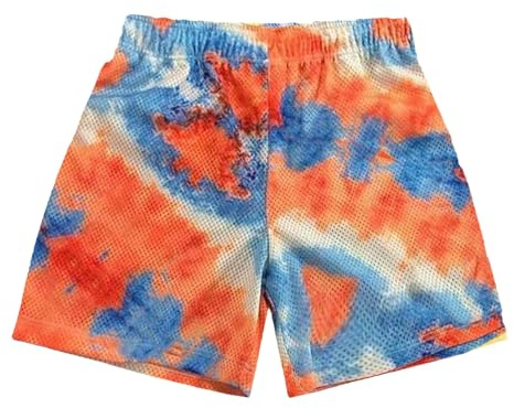 BOOMLEMON Herrshorts, paisley-shorts, nättyg, grafiktryck, retro, fritidsshorts, atletisk, gym, basket, löpning, korta byxor, Slipsfärg orange, M