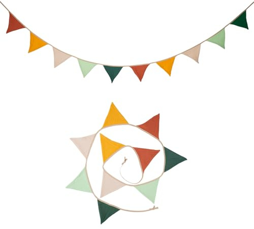 Tongyixin Bandierine Decorative per Letti di Bambini,2.6M Cameretta Tessuto Cotone Bandierine Colorate Bimbo Battesimo Compleanno Decorazioni Parete Ghirlanda Decorazione Casa Natalizie (Colorato)