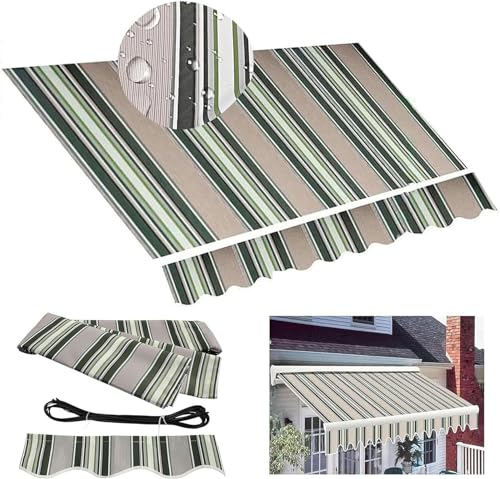 Einziehbar Markise Wasserfest Stoff Ersatz 280g/m² Polyester Schattenabdeckung mit Uv-Schutz Draussen Tür Fenster Markisenabdeckung für Deck, Heim