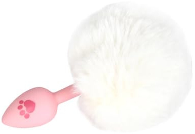 Rosa Sexy Fox Anal Plug Schwanz Silikon Anal Spielzeug Für Frauen Männer Butt Plug Kleine Schwanz Katze Kaninchen Anal Plug Cosplay Sex Spielzeug Für Erwachsene (Weiß)