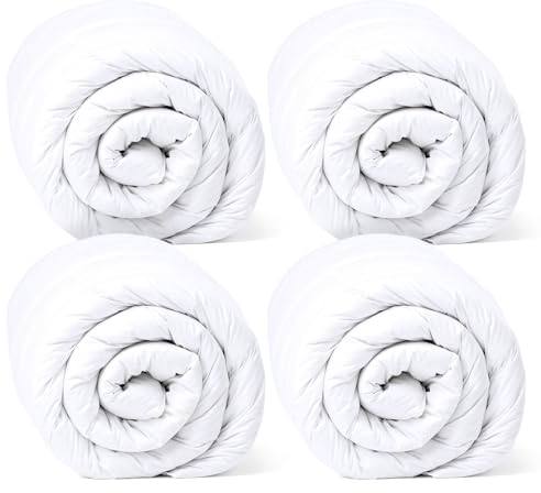 Amazinggirl Piumino letto matrimoniale o singolo 135x200 cm - trapunta tutto l'anno e piumone leggero bianco caldo in microfibra Completo: 4 pezzi Piumino 135 x 200 cm Seconda scelta Oeko-Tex