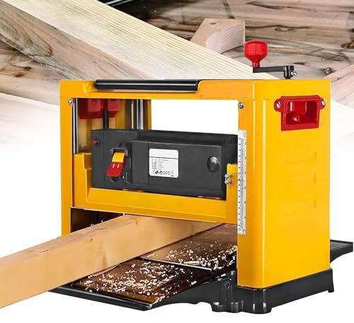 DDZJTPP Cepilladora Eléctrica para Carpintería 13,Máquina Cepilladora Madera Banco con Banco Trabajo Y Escala Doble Tamaño,Velocidad 8000rpm/min,Profundidad Corte Ajustable 1-3mm Y Ancho 330mm