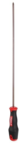 sourcing map PH1 Phillips Screwdriver #1 15.75 Magnetic Screwdrivers 3.94 Heat-Treated S2 Alloy Steel with Ergonomic Handle for DIY Repairing, Red Brown
