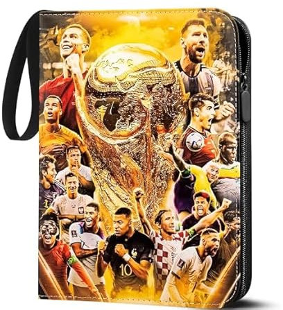 Fußball Karten Sammelalbum 900 Karten – Kartenalbum mit 50 Seiten für Fußballkarten – 9-Fächer Sammelmappe für Fußball Sammelkarten