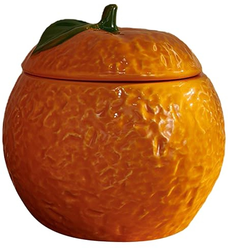 Ciieeo Barattolo in Ceramica a Forma di Arancia per Tè e Dolci