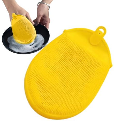 Silicone Sponge Dish Washing,Double-Sided Dish Scrubber Sponge | Non Stick Dishwashing Scouring Scrub Brush for Household Cleaning Grills Counters Stoves Pots Pans
