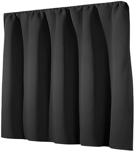 Rideau Occultant Thermique Grande Largeur 200 x 180 cm Anti Froid et Chaleur Rideau Phonique Anti Bruit Décoration de Fenêtre, Design Moderne pour Chambre Adulte Salon, Noir