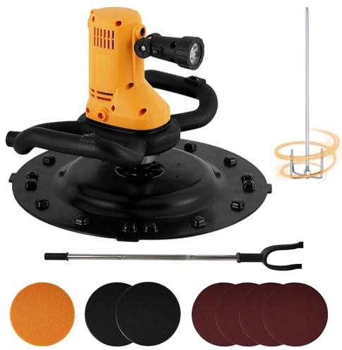 Betoniera con cazzuola, funzione di levigatura delle pareti, cazzuola elettrica, macchina per brunire, cazzuola elettrica da 80-600 giri/min, base autoadesiva con luce LED e asta di miscelazione