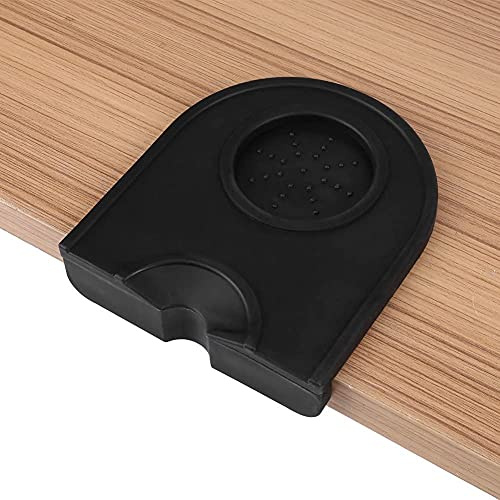 Coffee Tamping Mat, Espresso Silicone Tamper Mat Anti-skid Multi-function Corner Pad Holder, 12.5×14cm/4.92×5.51inch(Black)