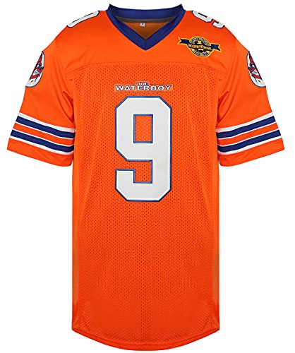 Phoneutrix - Camiseta de fútbol Americano de los Mud Dogs de la Bourbon Bowl de Bobby Boucher, número 9, de la película El Aguador, Naranja, XXX-Large