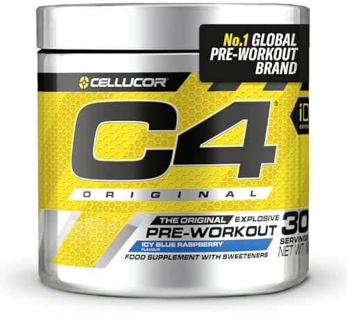 C4 Original - Pre-Workout-Booster - Getränkepulver für Energy Drink | 150 mg Koffein + Beta-Alanin + Kreatin-Monohydrat (Icy Blue Razz (Himbeere), 30 Portionen)