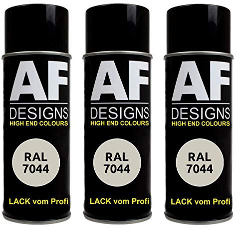 Alex Flittner Designs 3 x RAL vernice spray per auto vernice colorata vernice spray RAL 7044 grigio seta opaco
